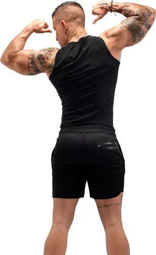 Miniatura 3 de FUXERT Chaleco de sauna para hombre, camiseta sin mangas para entrenamiento, entrenamiento de cintura, chaleco de compresión para mejorar el sudor