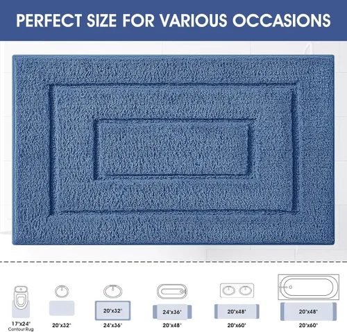 Miniatura 2 de IM HOME Bathroom Rugs, Ultra Soft Plush Fluffy Microfiber Absorbent Bath Mat, Non-Slip Backing, Machine Washable Bath Mats for Bathroom Floor, Tub