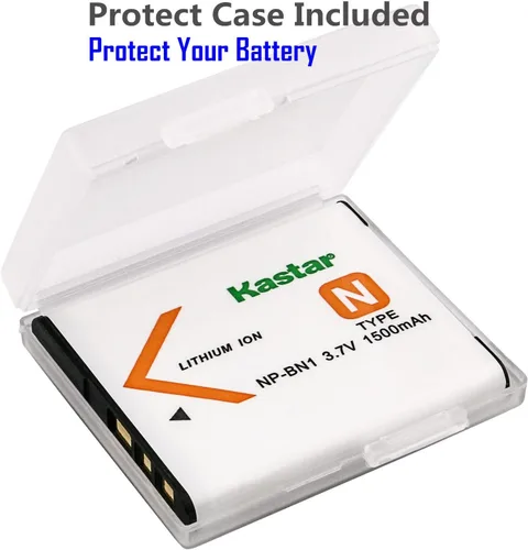 Miniatura 2 de Kastar Paquete de 1 batería de repuesto para Sony NP-BN1 NPBN1, batería tipo N, Sony BC-CSN, cargador BC-CSNB, Sony Cyber-Shot DSC-WX150, Cyber-Shot