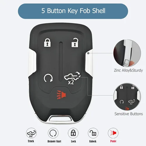 Miniatura 3 de Horande Funda de repuesto para llavero para Chevy Silverado GMC Sierra 1500 2500HD 3500HD 2019-2022 con control remoto sin llave