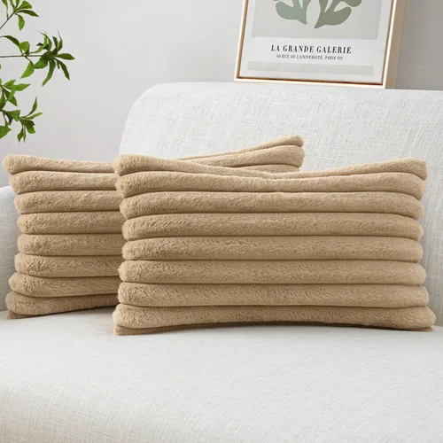 Miniatura 25 de MIULEE Juego de 2 fundas de almohada decorativas de piel sintética de 16 x 16 pulgadas, decoración moderna de primavera para el hogar, almohadas