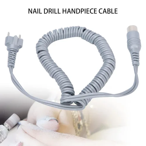 Miniatura 2 de ZJchao Cable de pieza de mano para taladro de uñas, cable de alimentación, máquina de manicura, pieza de mano, accesorios de repuesto de cable (gris)