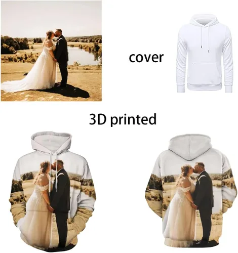 Miniatura 2 de Sudadera unisex con capucha personalizada con estampado 3D con bolsillo para hombres y mujeres, diseña tu propio suéter personalizado