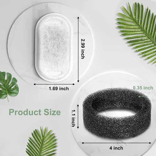 Miniatura 5 de Filtros de fuente de agua para gatos, compatibles con fuente de mascotas de acero inoxidable, 8 filtros con 8 esponjas, filtros de repuesto