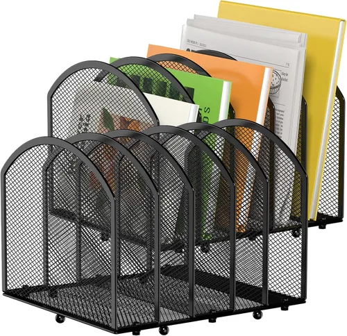 MINDEPOT Organizador de archivos de escritorio, organizador de escritorio de 5 secciones, clasificador de correo de oficina, organizador de carpetas