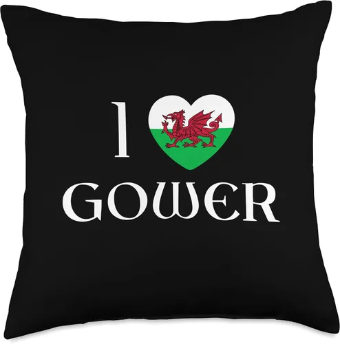Miniatura 4 de I Love Gower Wales Flag Heart Dragon Welsh Throw Pillow