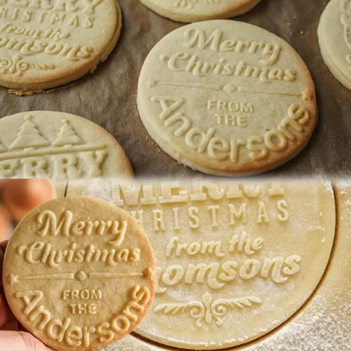 Miniatura 6 de Sello de galletas personalizado con diseño en relieve 3D, molde acrílico personalizado para galletas navideñas con asa para decoración de hornear