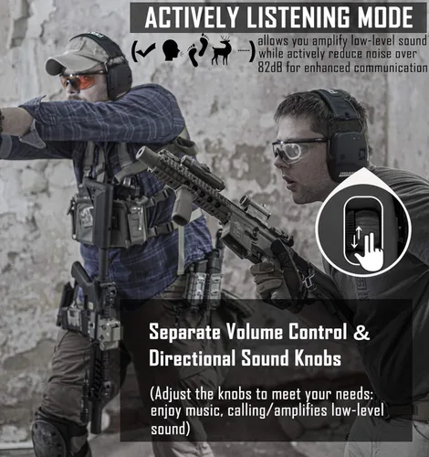 Miniatura 4 de PROHEAR 030 Bluetooth 5.4 - Orejeras electrónicas de protección auditiva, reducción de ruido, amplificación de sonido, protector auditivo para campo