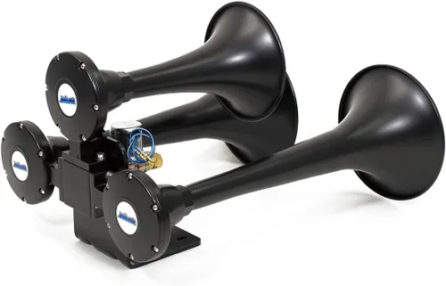Miniatura 9 de HornBlasters Outlaw Black 127H Kit de bocina de tren de 1.5 galones 120PSI - Sistema de aire todo en uno - Fácil instalación - Sonido potente