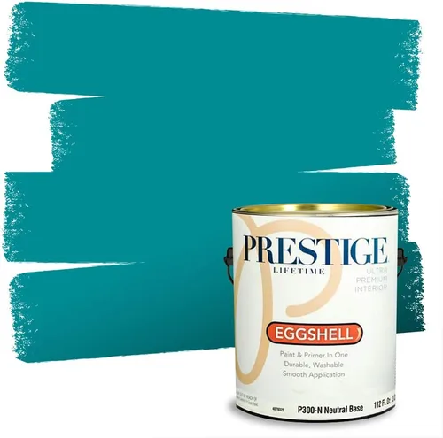 Miniatura 145 de Prestige Paints. - Base y pintura para exteriores en un solo galón, 1 galón. plano, comparable con Sherwin Williams Topsail. SW6799-PCM