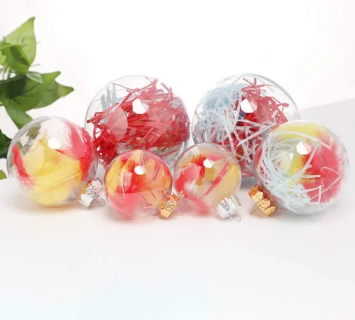 Miniatura 4 de Ochine Bolas de adorno rellenables de plástico transparente, irrompibles, adornos de bolas de Navidad transparentes para Navidad, Halloween