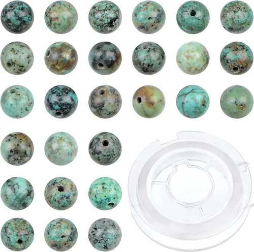Miniatura 27 de Bymitel - Cuentas redondas de jade blanco natural de 5/32 de pulgada, 210 unidades de piedras preciosas auténticas para bricolaje y fabricación
