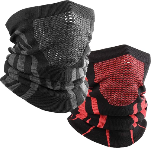 Miniatura 17 de WTACTFUL Calentador de Cuello de Invierno Polaina a Prueba de Viento Máscara Facial Pasamontañas Bandana para Esquí Snowboard Todo negro