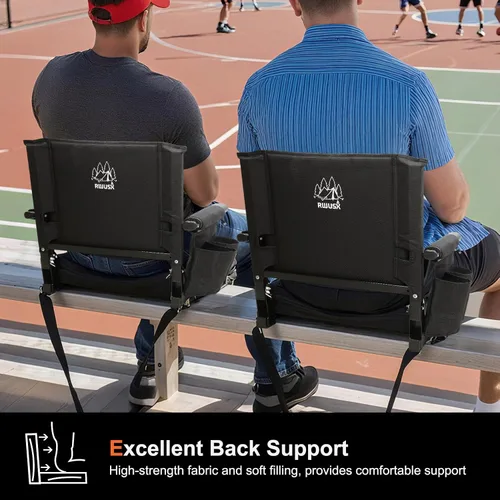 Miniatura 4 de Asientos acolchados para estadio con respaldo y cojín, silla plegable portátil, asientos plegables para estadio para fútbol, campamento, conciertos