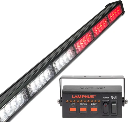 Miniatura 37 de LAMPHUS SolarBlast SBLS104 barra de luces LED de alerta de emergencia e indicación de tránsito, 47 pulgadas, 40 W - ÁMBAR AZUL, ámbar / blanco
