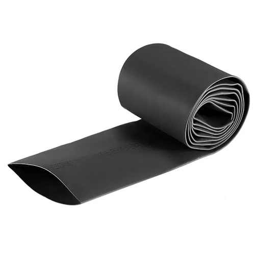 Miniatura 29 de Uxcell tubo termorretráctil, 4 "(100 mm) de diámetro, 162 mm de ancho plano, tubo reducible 2: 1, funda para cables de 1 m - Negro