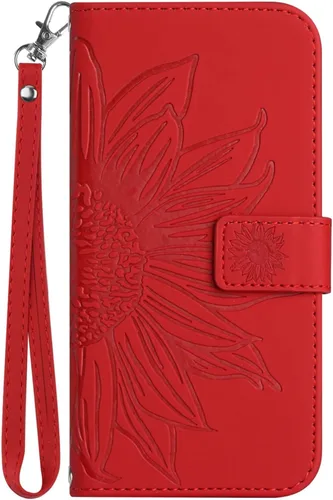Miniatura 13 de XYX Wallet Case Compatible with Honor X7, Emboss Half Flower Floral PU Leather Flip Protective Case with Wrist Strap Kickstand for Honor X7, Deep
