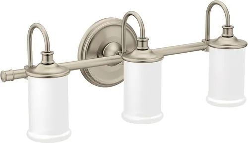 Miniatura 5 de Moen YB6461ORB Belfield - Accesorio de tocador de baño de doble montaje con 1 luz con vidrio esmerilado, bronce aceitado