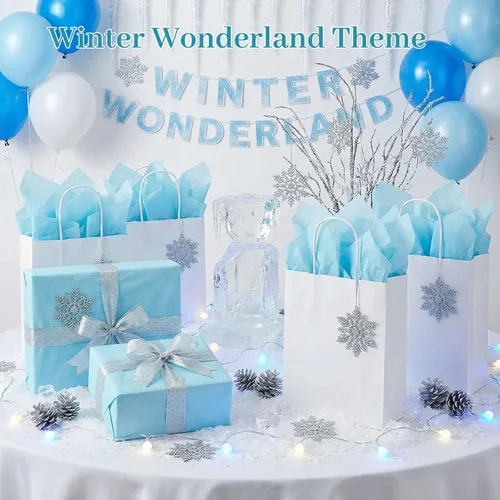 Miniatura 4 de Shindel 120 hojas de papel de seda azul, papel de seda azul claro de 20 x 14 pulgadas para bolsas de regalo, Navidad, cumpleaños, boda, baby shower