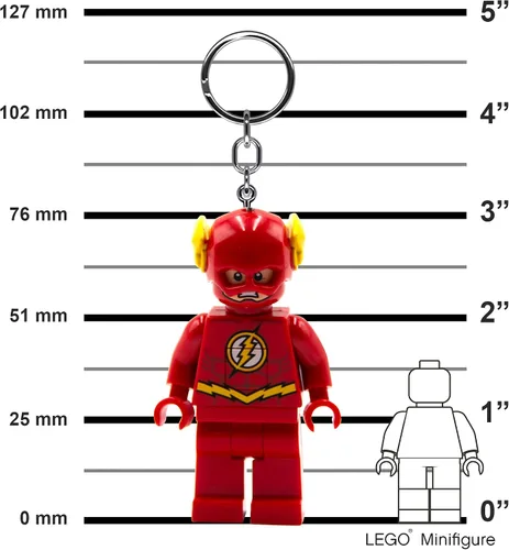 Miniatura 3 de LEGO DC Super Heroes - Llavero de luz – The Flash (KE65H), figura grande de 3 pulgadas de alto, colgante de bolsa, accesorio