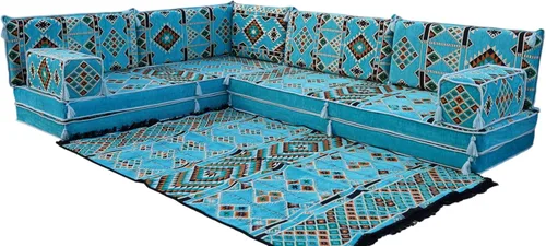 Miniatura 28 de arabicsofa Juego de sofás árabes tradicionales en forma de L - Sofás seccionales marroquíes - Asientos Majlis orientales para sala de estar