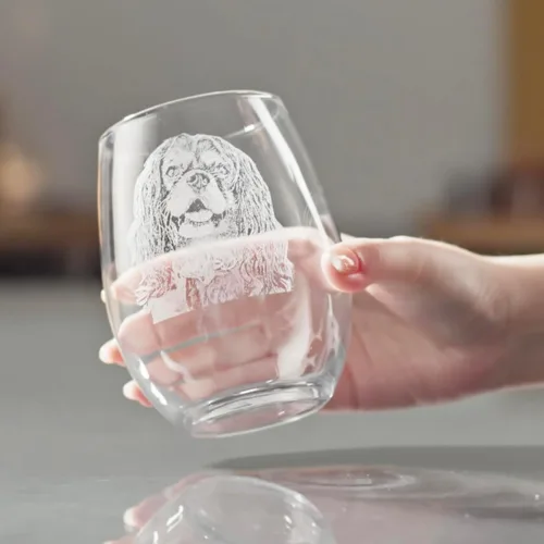 Miniatura 6 de Copa de vino sin tallo con foto de perro grabada personalizada, regalo personalizado para amantes de los perros, recuerdo conmemorativo de mascotas