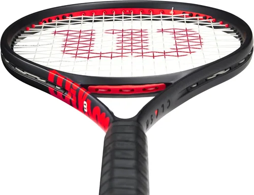 Miniatura 4 de Wilson Clash 100L V3 Strung - Raqueta de tenis para adultos, tamaño de agarre de 2-4 1/4 pulgadas, ensartada con Sensation 16 Natural a media