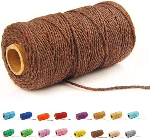 Miniatura 15 de FLIPPED (109 yardas/1.5 mm/35 colores opcionales) 109 cuerdas de macramé para manualidades, cuerda de algodón para macramé, cuerda de panadero, Gris