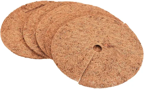 PATIKIL Tapete de fibra de coco de 12 pulgadas, paquete de 5 protectores de fibra de coco gruesa para plantas en macetas de interior y exterior