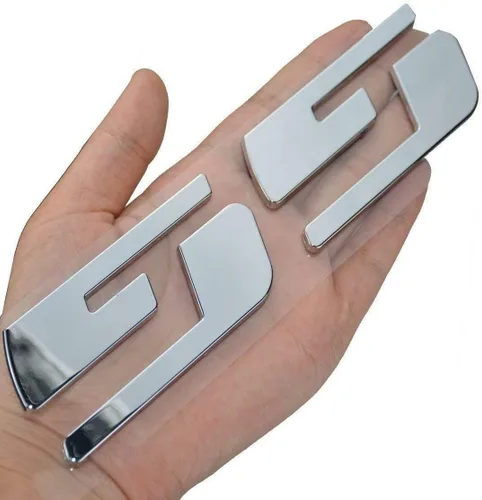 Miniatura 2 de 3 emblemas SS de repuesto para placa de identificación de automóvil 3D para Silverado Sierra (cromado)