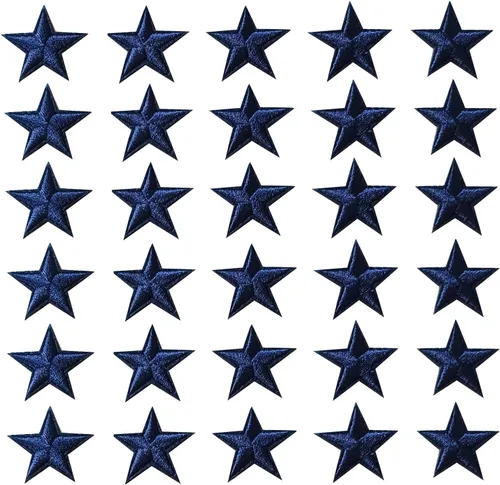 Miniatura 22 de 5 parches para planchar con estrellas negras, parches bordados para ropa, chaquetas, sombreros, mochilas, jeans (3.2 pulgadas)