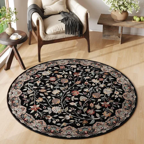 Miniatura 45 de Rugcomf Alfombras Vintage Paisley para Sala de Estar 5' x 7' - Alfombra de Área Lavable a Máquina, Alfombra Floral Antideslizante de Pelo Bajo