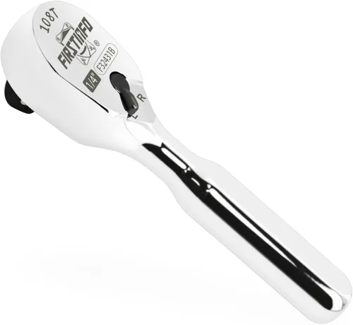 FIRSTINFO F32431B - Mango de trinquete de cabeza sellada de 1/4 pulgadas, 108 dientes, llave de trinquete reversible y rechoncha, diseño cerrado en