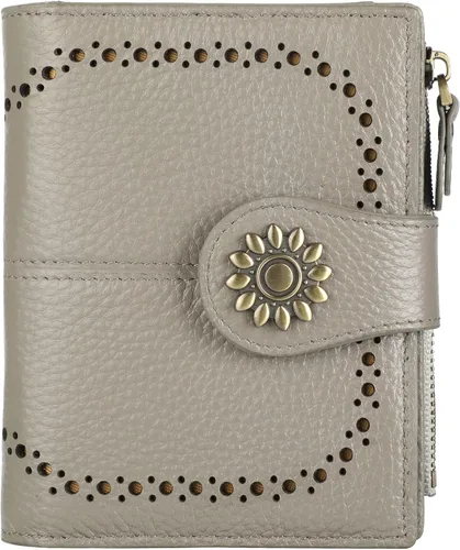 Miniatura 8 de Lavemi Cartera de Piel para Mujer Pequeña Compacta con Bloqueo RFID Estuche para Tarjetas de Crédito Monedero con Bolsillo con Cremallera Small