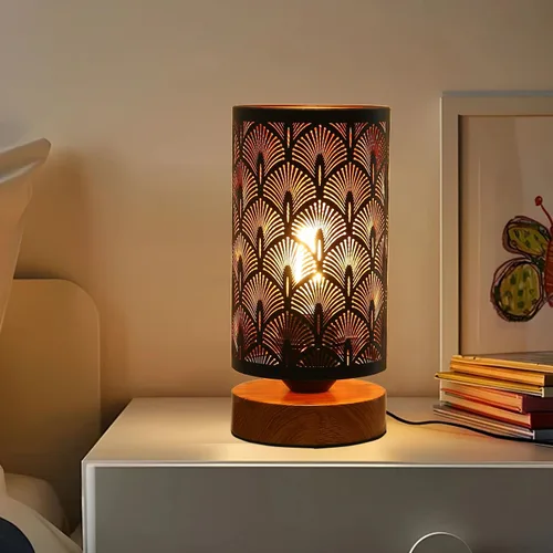 Miniatura 8 de Lámpara de mesa rústica negra para dormitorio, pequeña, de granja, regulable, lámparas de mesita para mesa de noche, lámpara de pie industrial
