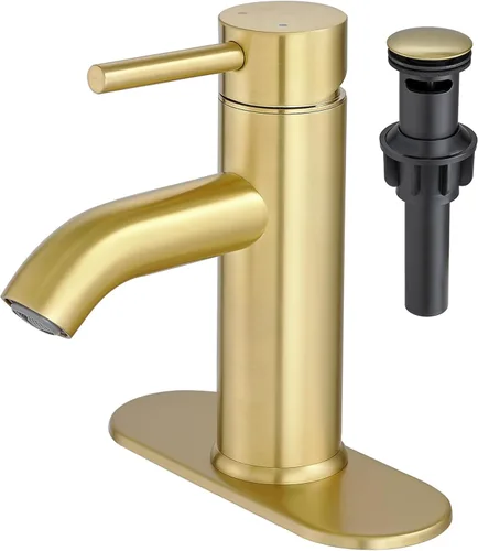 Miniatura 10 de VOTON Grifo para fregadero de buque, cromo, moderno, alto, grifos de baño, una sola manija, un agujero, Rv, lavabo, lavabo de baño T-cromo