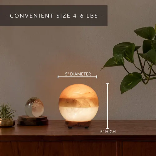 Miniatura 3 de Lámpara de roca de sal de doble iluminación - Globo moderno rosa blanco y gris Diseño de lámparas de sal con atenuador, brillo ajustable. Luz