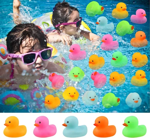 Miniatura 6 de Paquete de 50 mini patos de goma multicolor de juguete de baño de patos pequeños