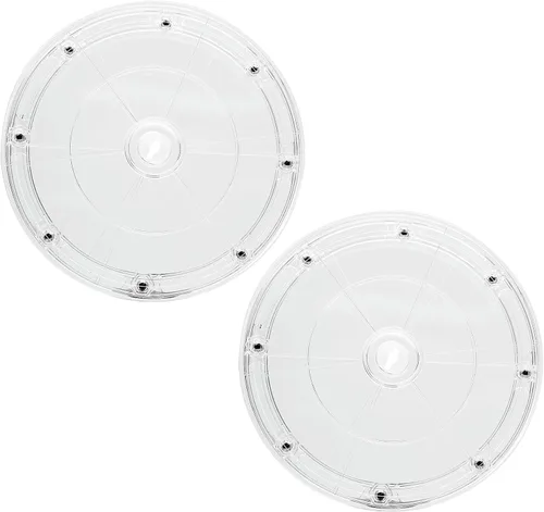 Miniatura 10 de 2 organizadores pequeños de acrílico transparente de 4 pulgadas, mini organizador giratorio para baño, gabinete de cocina, mesa, estante