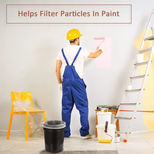 Miniatura 3 de Patelai 30 bolsas de filtro de pintura de 5 galones de malla fina regular/coladores elásticos para uso con pulverizadores de pintura (blanco)