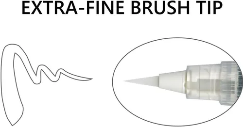 Miniatura 2 de Kuretake Zig Fude - Rotulador de punta fina, tinta blanca recargable, para caligrafía, manga, dibujo, profesional, artista, fabricado en Japón