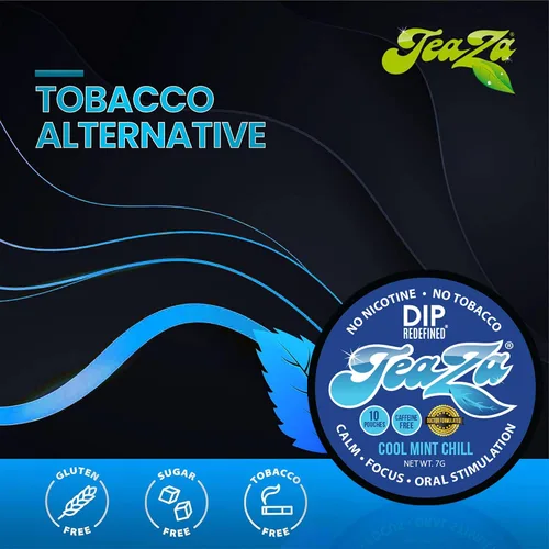 Miniatura 5 de Teaza Bolsas energéticas a base de hierbas, tabaco alternativo y inmersión saludable, sin cafeína, sin tabaco, masticable, sabor a menta crujiente
