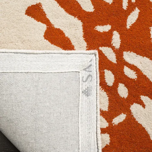 Miniatura 4 de SAFAVIEH Bella Collection BEL115B - Alfombra de lana de primera calidad hecha a mano de 6 x 9 pies, color beige y terracota Beige/Terracota