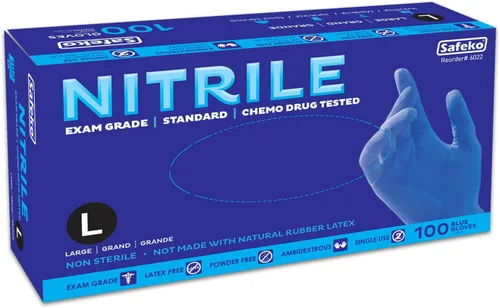 Miniatura 2 de Guantes azules del nitrilo de 4 mil, guantes del examen médico, guantes disponibles de la limpieza