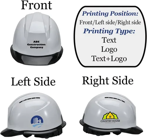 Miniatura 2 de Casco de seguridad personalizado para construcción Casco de trabajo de seguridad con suspensión de trinquete ajustable de ala completa con carcasa