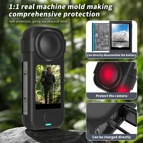 Miniatura 4 de Kit de protección de cámara para insta 360 X4 Air Accesorios Incluye-Protector de pantalla/Protector de lente/cubierta protectora de silicona/funda