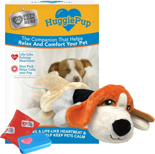 Miniatura 7 de Pets Know Best presents HuggiePup - Juguete de ayuda conductual para cachorros, ideal para entrenamiento de jaulas, latidos cardíacos pulsantes