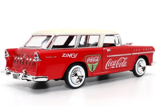 Miniatura 4 de Motor city classics Coca-Cola 1955 Chevy Nomad 1:24 Modelo a Escala Diecast Collectible 424057