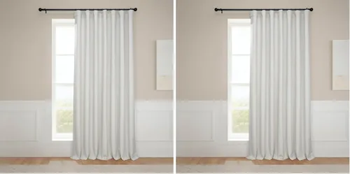 Miniatura 30 de HPD Half Price Drapes - Cortinas de lino sintético para sala de estar (2 paneles) - 100 pulgadas de ancho x 84 pulgadas de largo - Cortinas