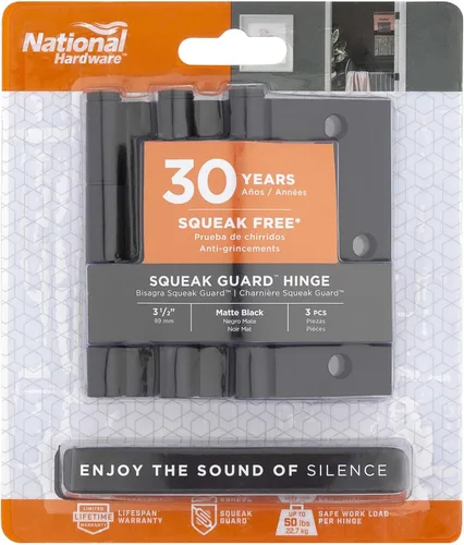 Miniatura 3 de National Hardware Bisagras de protección contra chirridos, esquina cuadrada, 3 unidades (paquete de 1)